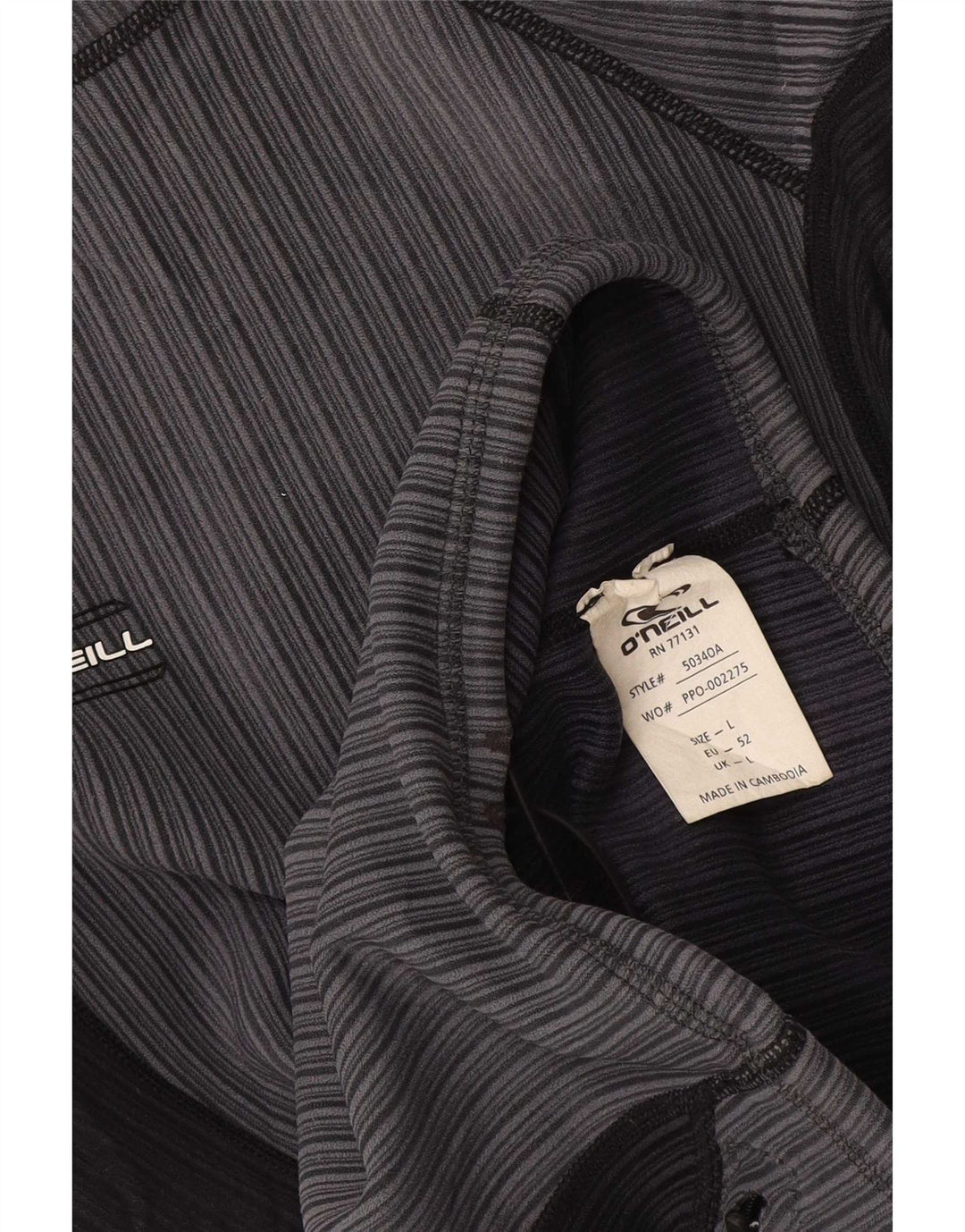 Top feminino O'Neill de manga comprida UK 14 grande cinza colorblock nylon