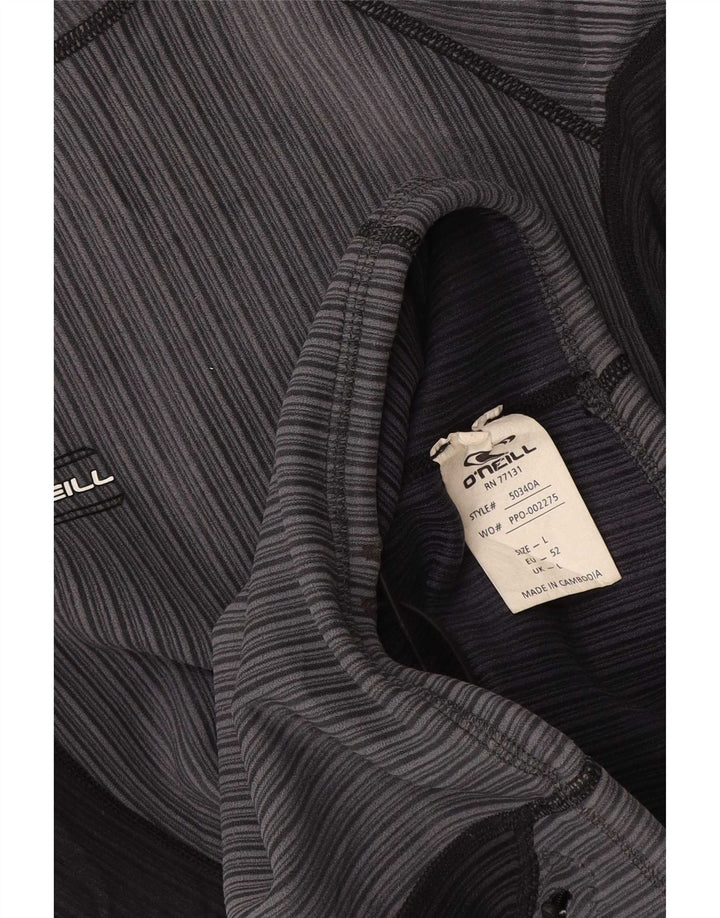 Top feminino O'Neill de manga comprida UK 14 grande cinza colorblock nylon