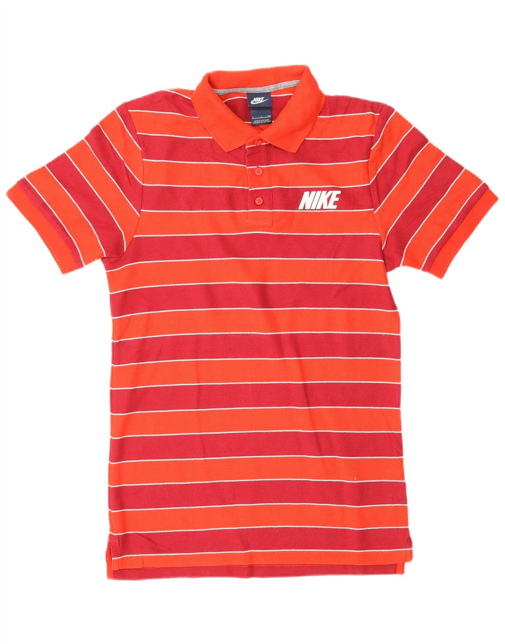 Camisa polo masculina Nike Graphic pequena listrada vermelha