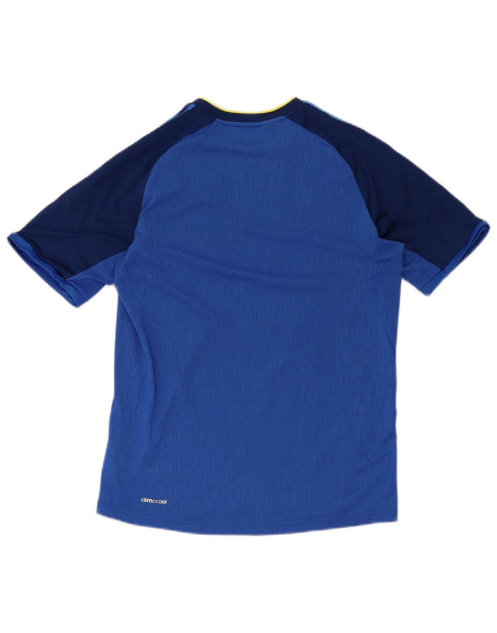 Camiseta Adidas Menino Climacool Top 15-16 Anos Azul Colorblock Poliéster
