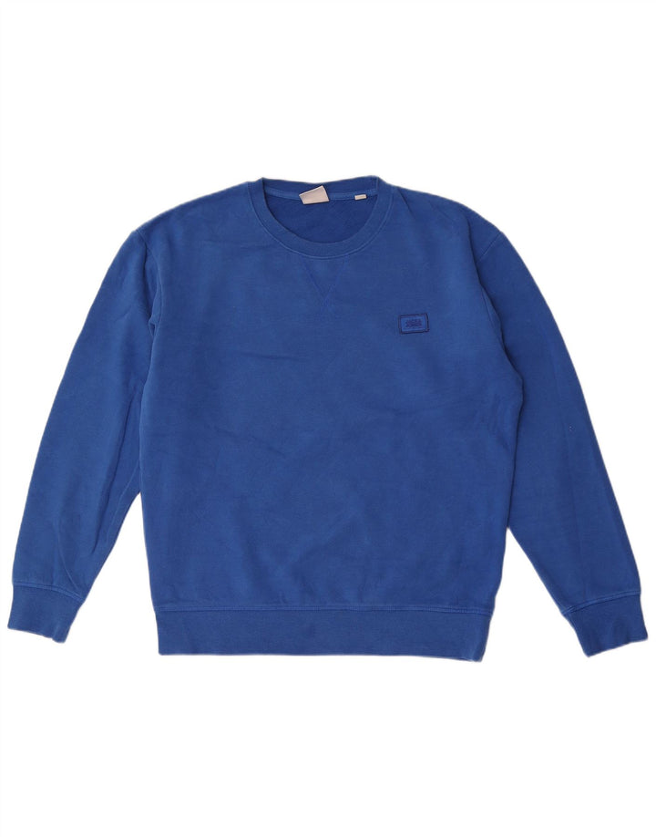 Jack & Jones moletom masculino jumper médio azul algodão