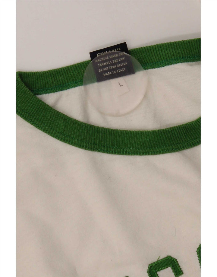 Franklin & Marshall Camiseta masculina gráfica de manga comprida grande algodão branco