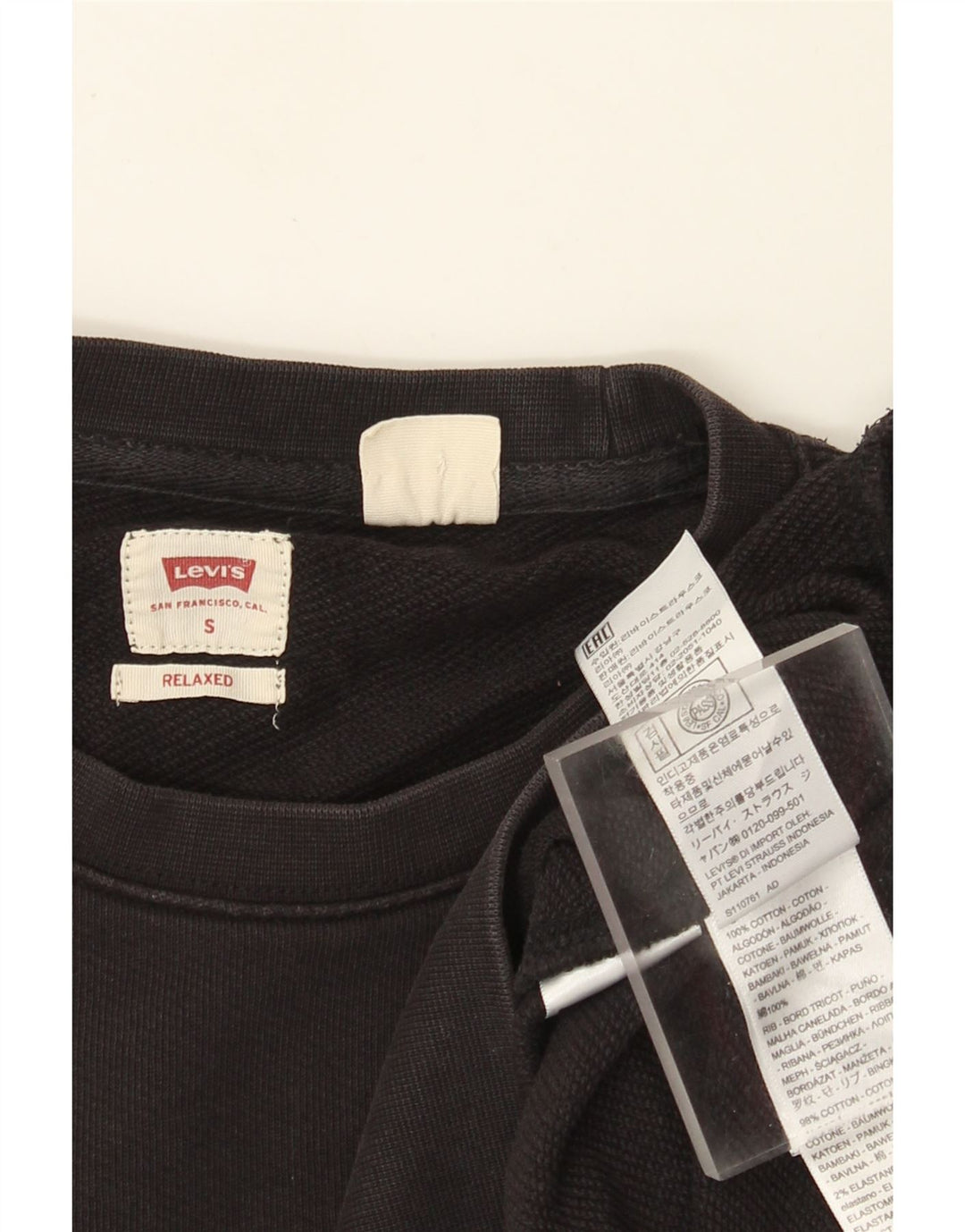 Levi's Mens Relaxed Graphic Moletom Jumper Pequeno Preto
