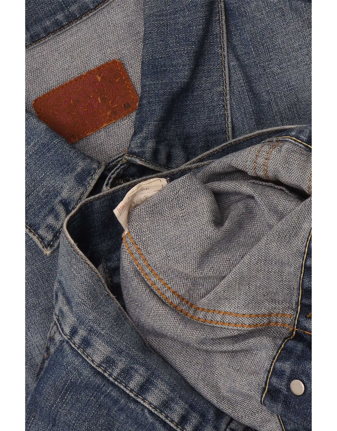 Jaqueta jeans feminina Nike UK 14 algodão azul médio