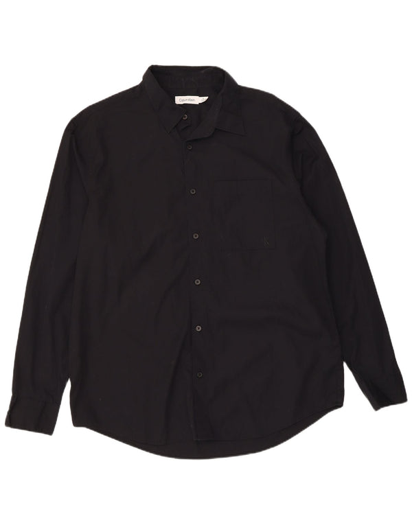 Camisa masculina CALVIN KLEIN de algodão preto médio