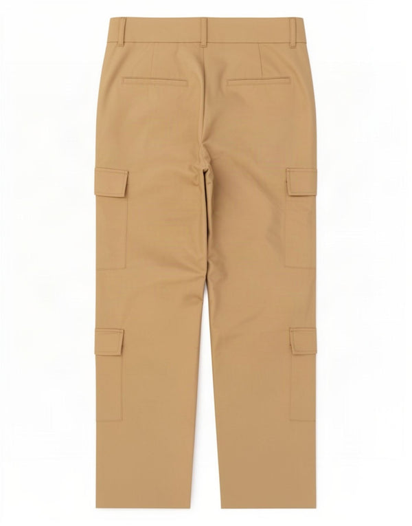 Calça cargo reta feminina Zara grande W30 L28 algodão bege