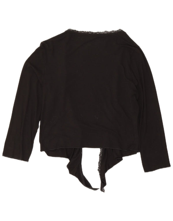 Suéter cardigã feminino Phase Eight com gravata frontal Reino Unido 14 viscose preta média