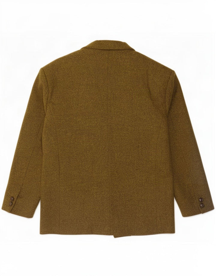Jaqueta blazer masculina vintage com 2 botões IT 50 grande lã cáqui
