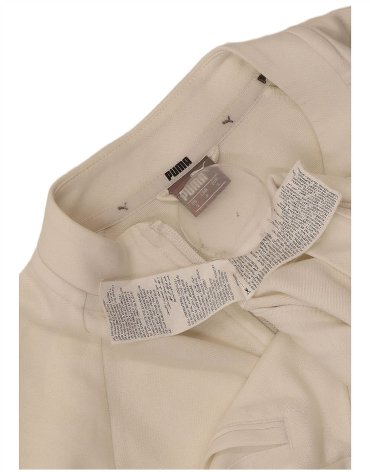 Puma Womens Crop Oversized Tracksuit Top Jacket UK 10 Pequeno Poliéster Branco