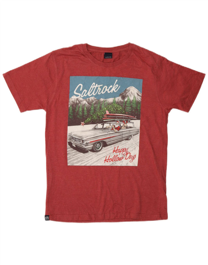 Camiseta masculina gráfica SALTROCK top pequeno algodão vermelho