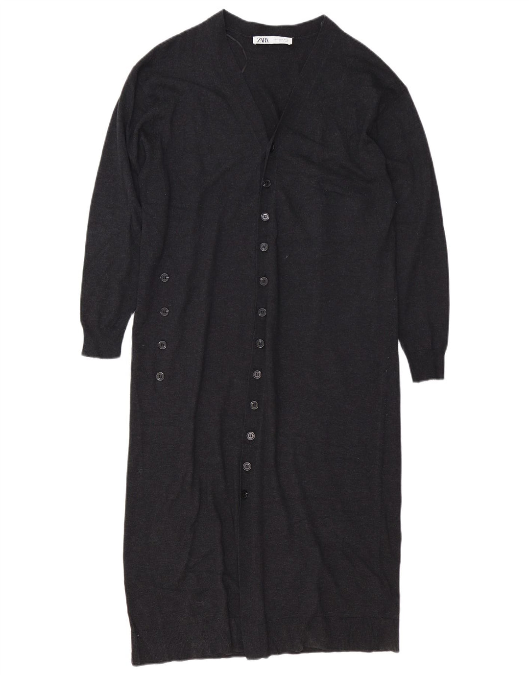 Suéter cardigã oversized Zara feminino com palangre Reino Unido 10 poliéster cinza pequeno