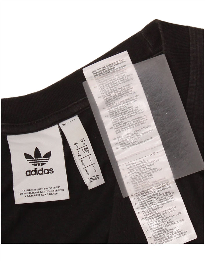 ADIDAS Mens Graphic Vest Top Pequeno Algodão Preto