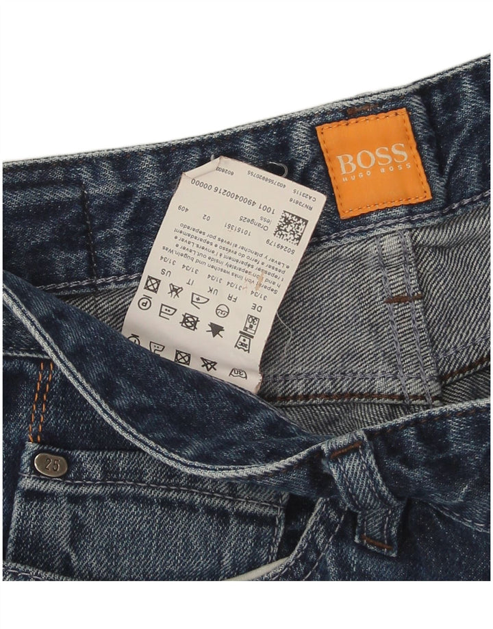 Hugo Boss Mens Straight Jeans W31 L34 Azul Algodão