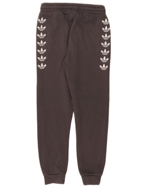 Adidas meninos calças de treino gráfico joggers 11-12 anos algodão cinza