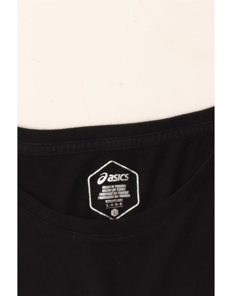 ASICS Womens Graphic T-Shirt Top UK 14 Large Black Vintage Asics and Second-Hand Asics from Messina Hembry 