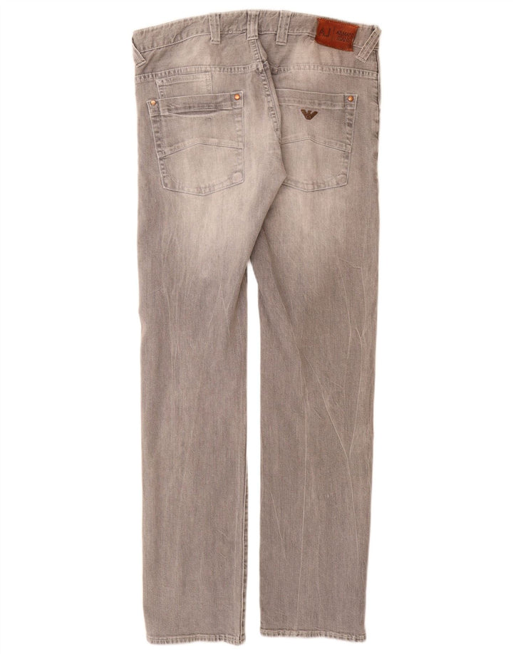 ARMANI Mens Slim Jeans W32 L33 Cinza Algodão
