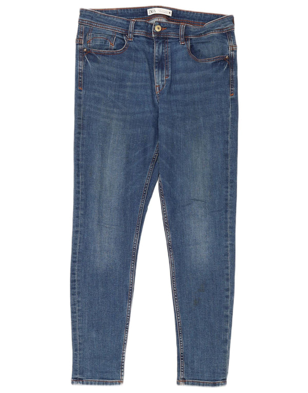 Calça jeans skinny feminina Zara EU 42 grande W32 L27 algodão azul