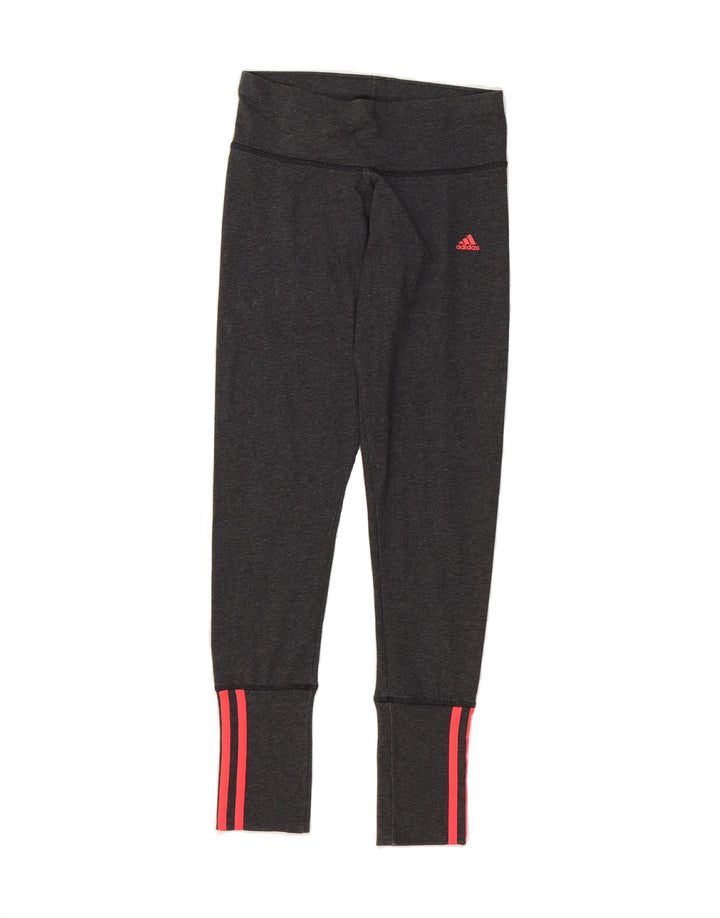ADIDAS Womens Climalite Leggings UK 6 XS Grey Cotton Vintage Adidas and Second-Hand Adidas from Messina Hembry 