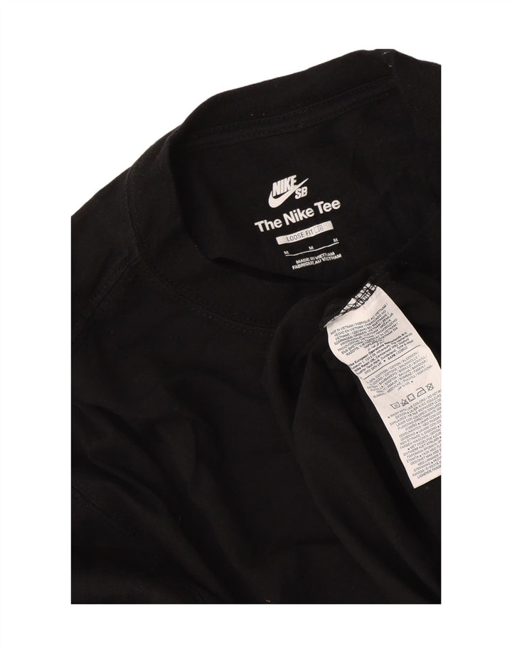 Top gráfico masculino Nike Loose Fit manga comprida algodão preto médio