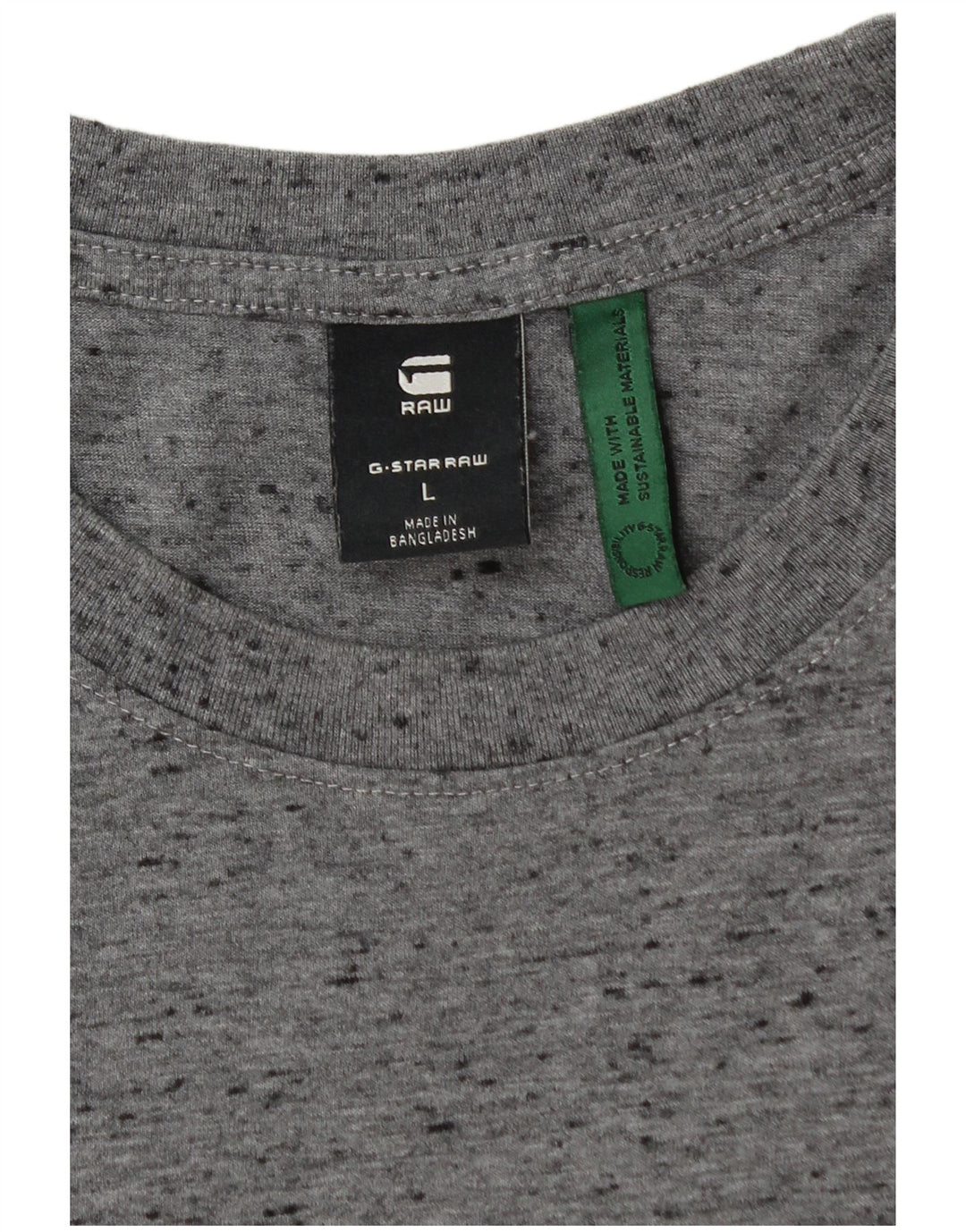 Camiseta masculina G-STAR grande algodão manchado cinza