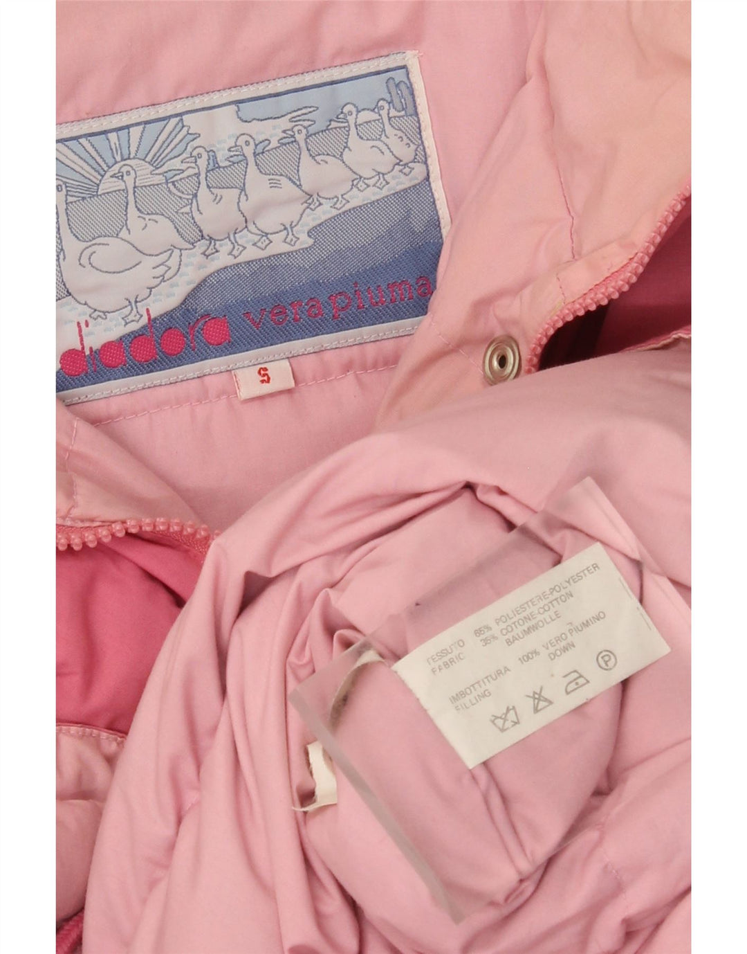 Jaqueta feminina Diadora Graphic Oversized acolchoada UK 10 pequena rosa poliéster