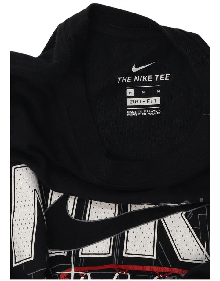 Top gráfico de basquete masculino Nike manga comprida azul marinho médio