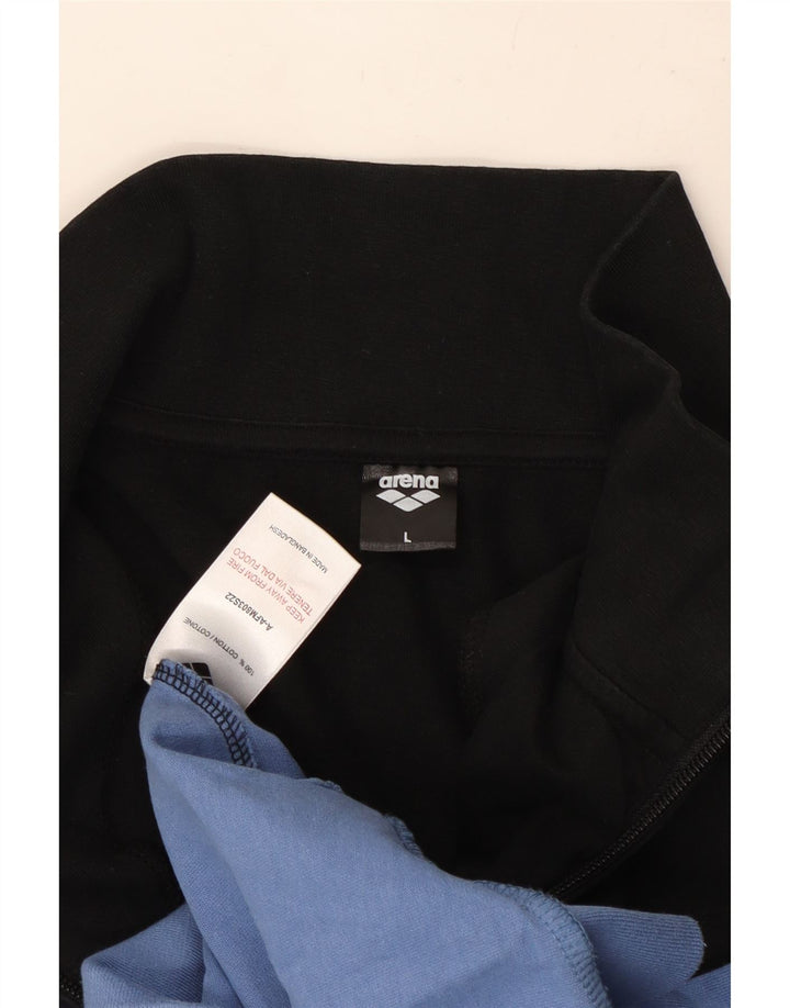 Arena Mens Treino Top Jaqueta Grande Azul Colorblock Algodão