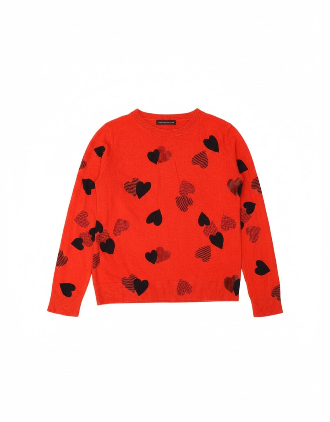 Suéter feminino MARKS & SPENCER com gola canoa e coração vermelho médio UK 12