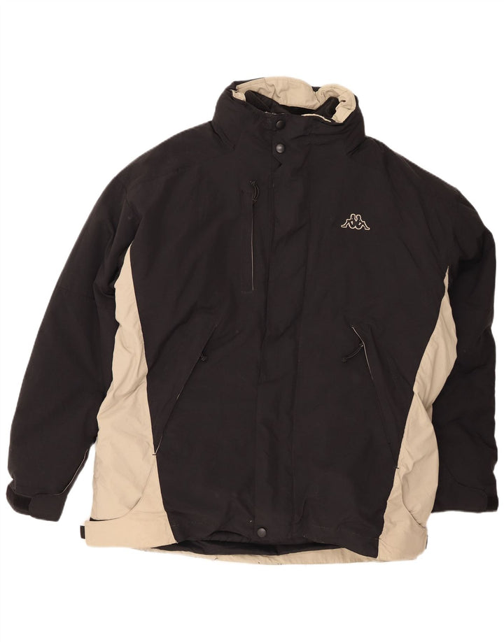 Jaqueta corta-vento masculina KAPPA Loose Fit UK 40 grande bloco colorido preto