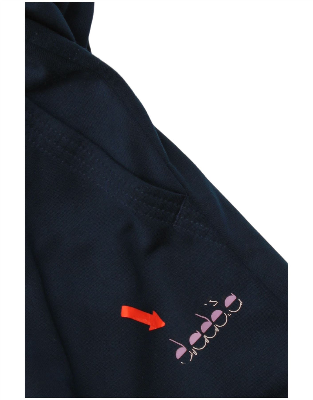 Calça de treino feminina Diadora UK 16 grande poliéster azul marinho