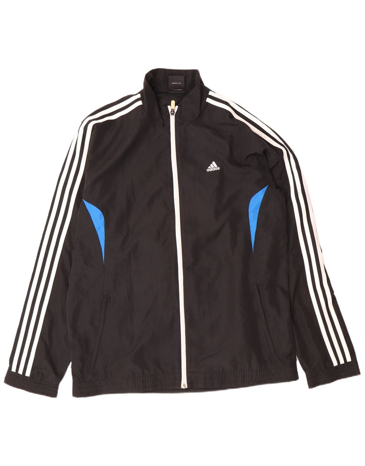 Adidas Mens Tracksuit Top Jacket UK 40/42 Médio Preto Poliéster