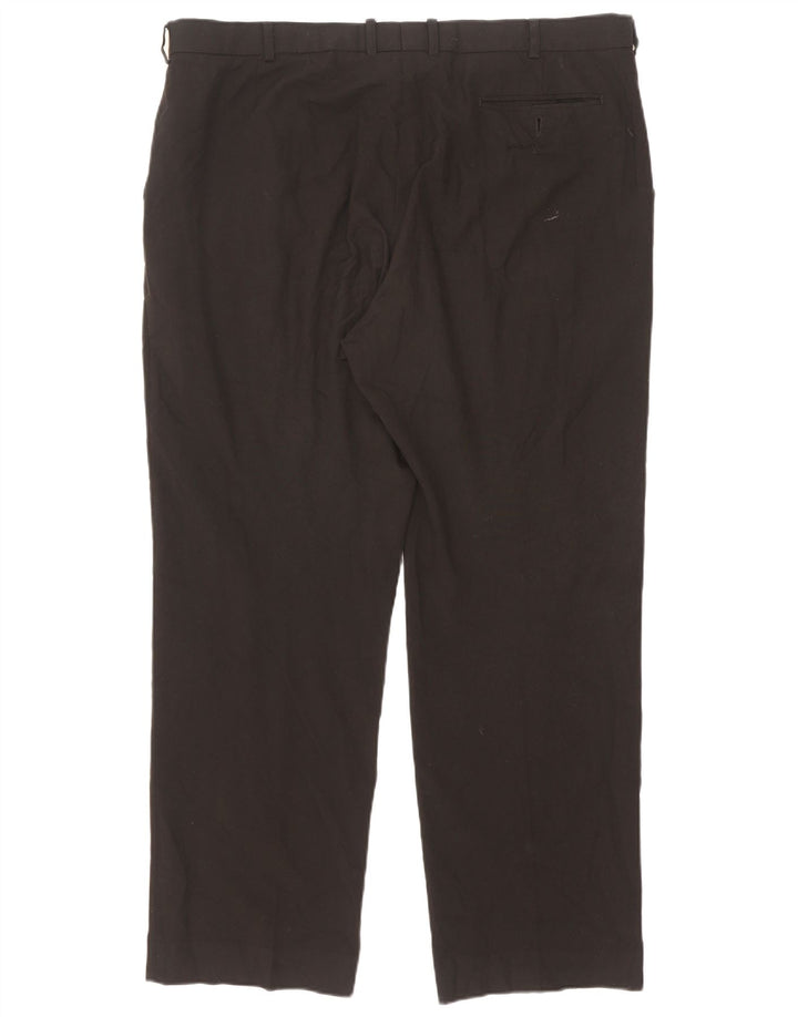 Calça masculina de terno reto sob medida Marks & Spencer W40 L31 preta