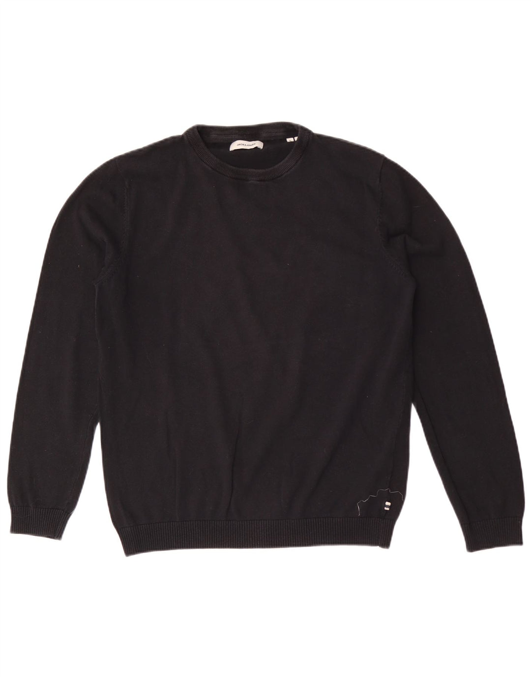 Suéter masculino Jack & Jones com gola redonda, grande algodão preto
