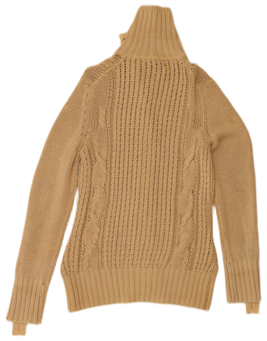 Suéter cardigã feminino Massimo Dutti Reino Unido 12 algodão bege médio