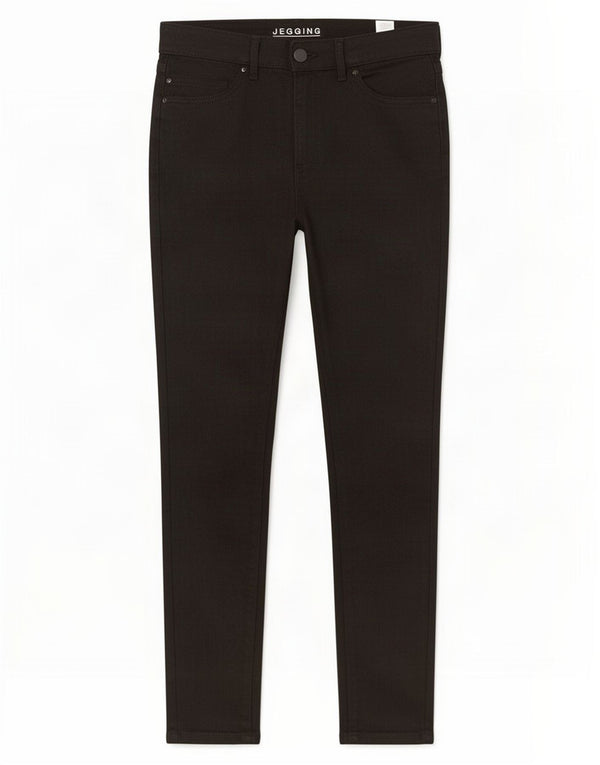 Calça jeans feminina Marks & Spencer UK 10 pequena W27 L29 algodão preto