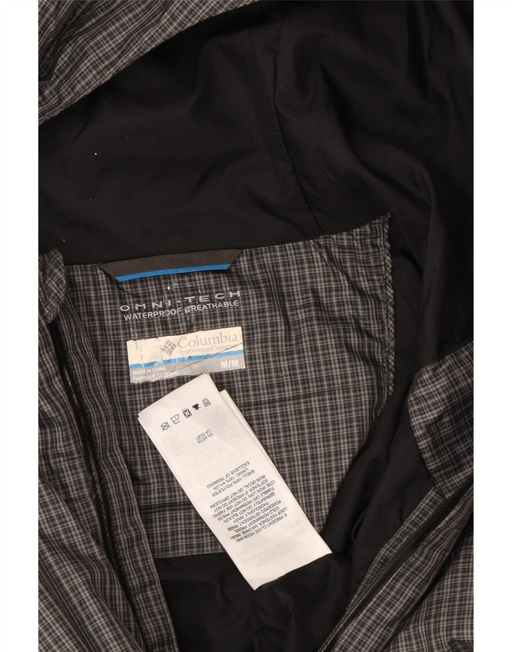 Jaqueta corta-vento Columbia masculina Omni-Tech com capuz Reino Unido 38 cinza médio gingham