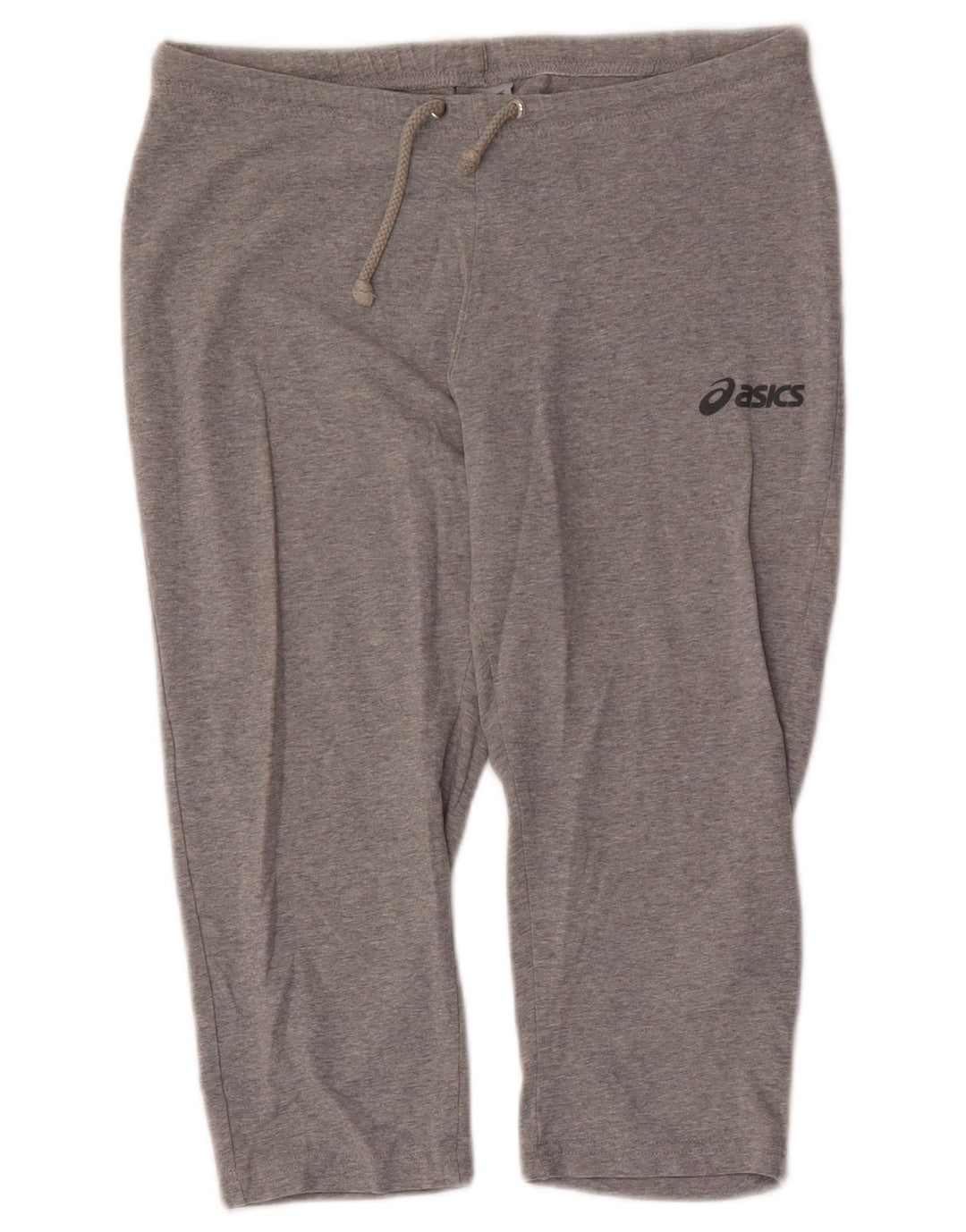 Calça de treino feminina ASICS Capri UK 12 algodão manchado cinza médio