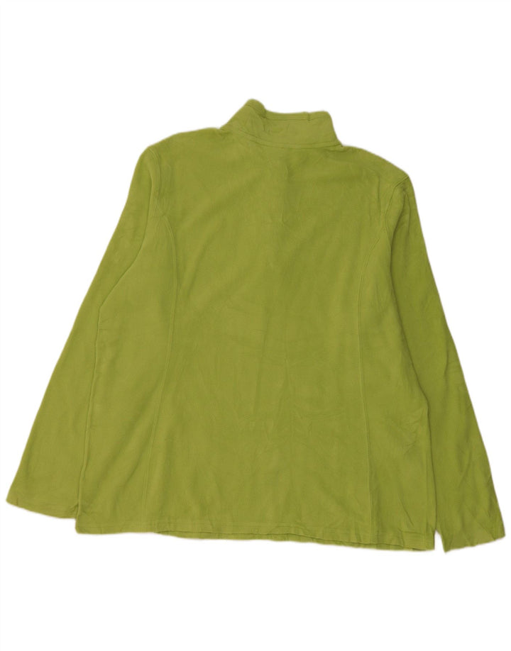 EDDIE BAUER Suéter feminino de lã com zíper e gola UK 20 2XL poliéster verde