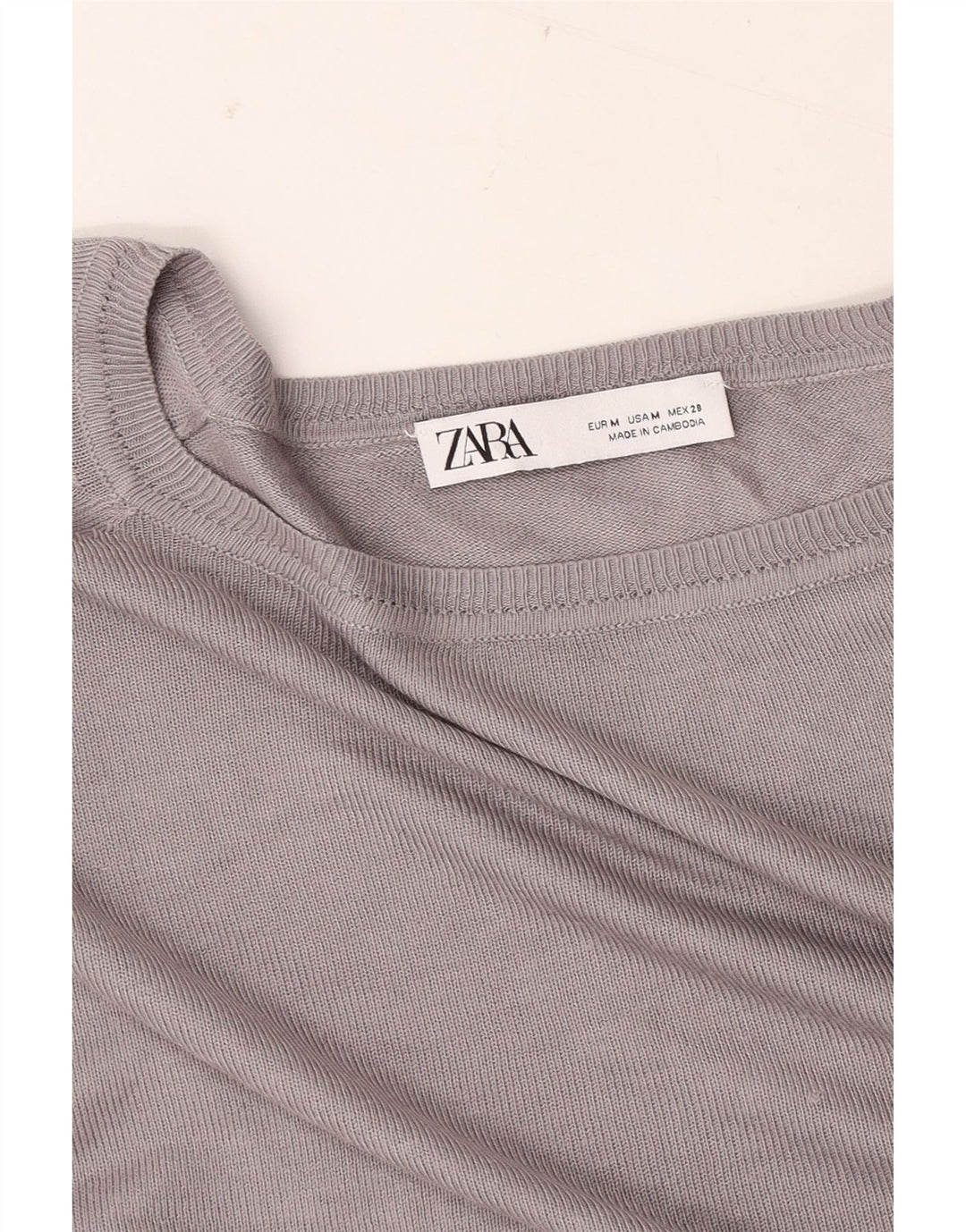ZARA Suéter feminino superdimensionado com gola canoa Reino Unido 14 cinza médio