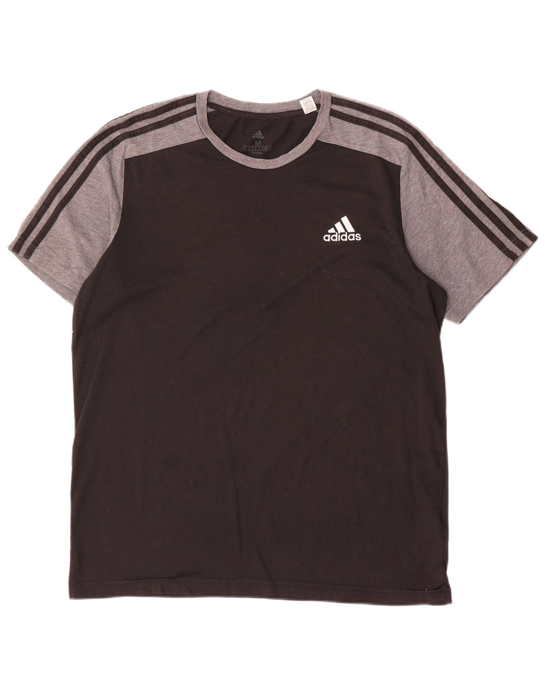 Adidas Mens Camiseta Top Médio Preto Colorblock Poliéster