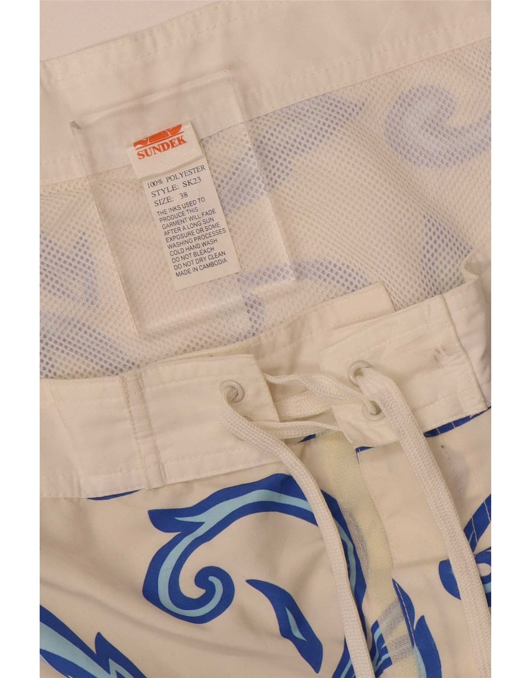 Shorts de natação masculino Sundek XL poliéster floral branco