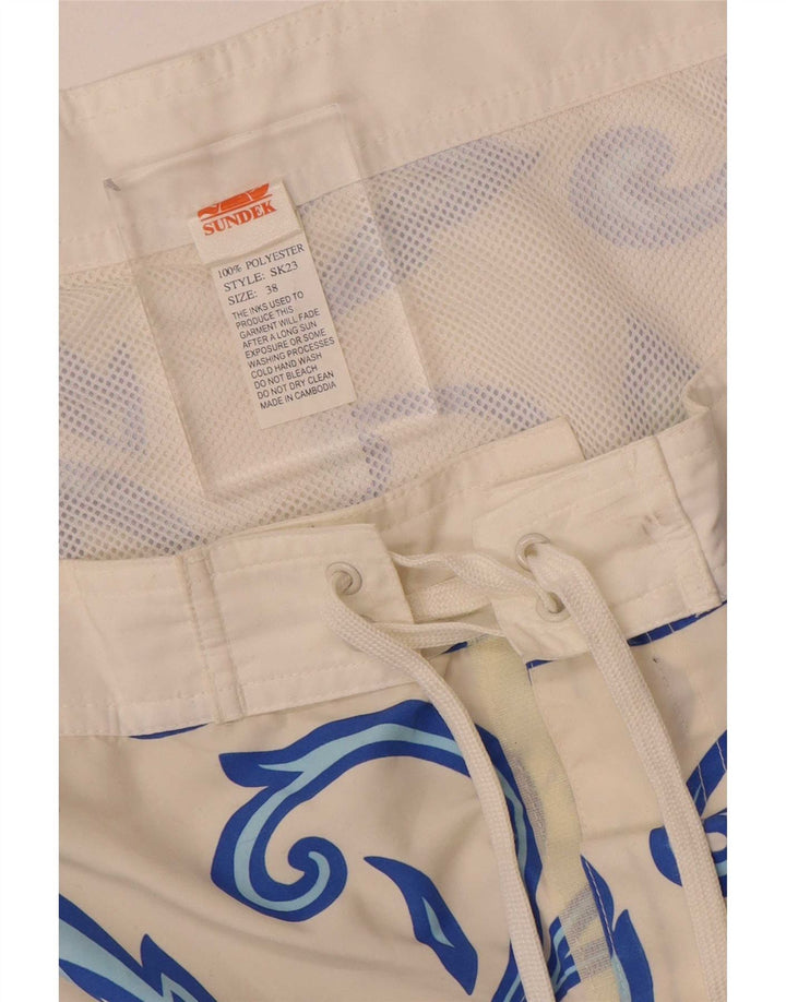 Shorts de natação masculino Sundek XL poliéster floral branco