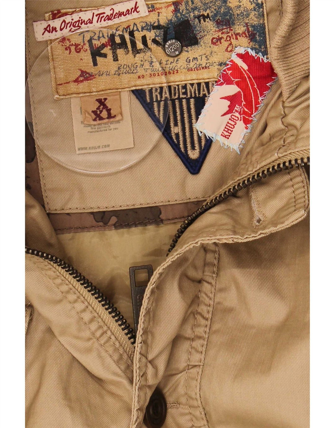 Jaqueta parka feminina com capuz KHUJO UK 20 2XL poliéster bege