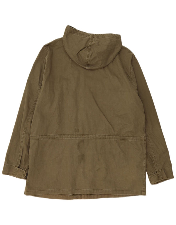 Jaqueta utilitária masculina com capuz Levi's UK 42 XL algodão cáqui