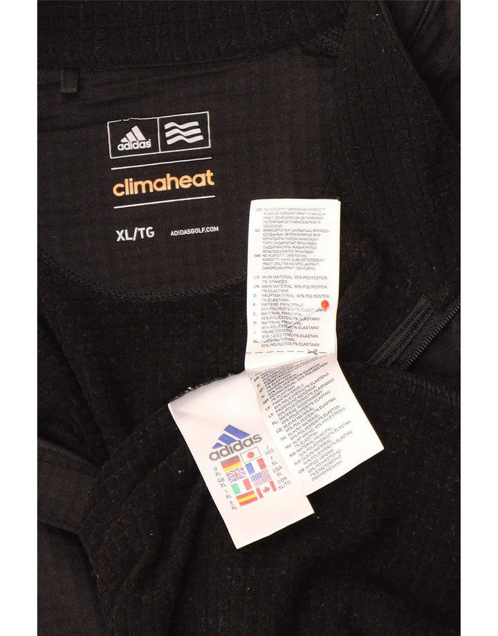Adidas Mens Climaheat Zip Neck Pullover Treino Top XL Preto Poliéster