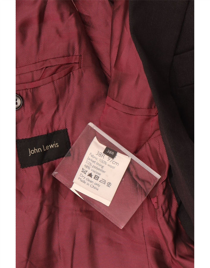 Jaqueta blazer masculina de 2 botões John Lewis Reino Unido 38 lã cinza médio