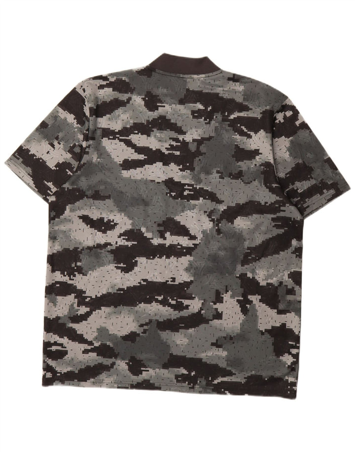Camiseta masculina ADIDAS com estampa gráfica cinza médio poliéster camuflado