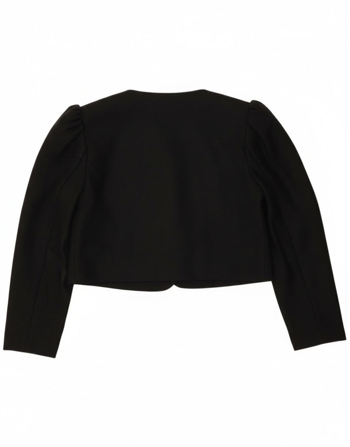 Jaqueta Blazer Vintage Feminina Crop EU 40 Poliéster Preto Médio
