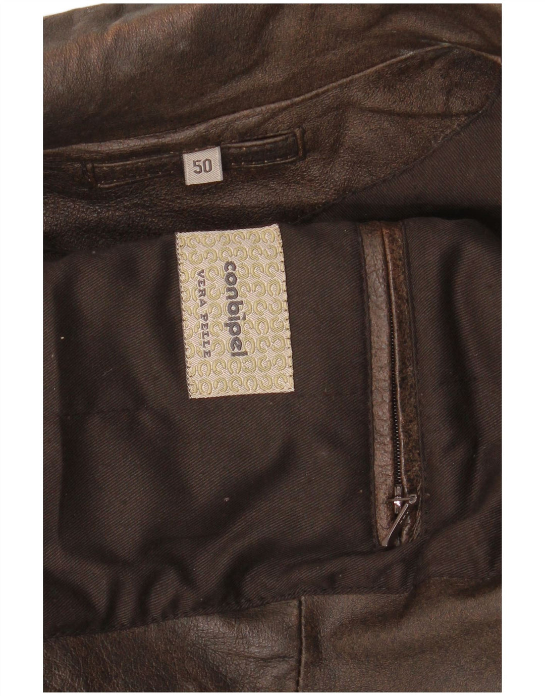 Jaqueta de couro masculina Conbipel IT 50 grande couro marrom