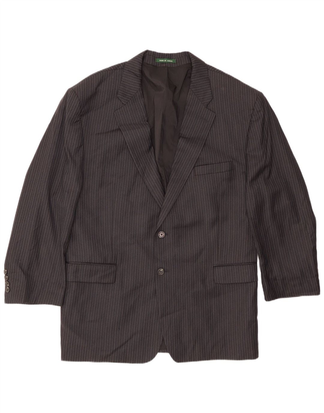 Jaqueta Blazer Masculina Ralph Lauren com 2 Botões Reino Unido 42 XL Lã Risca de Giz Preta